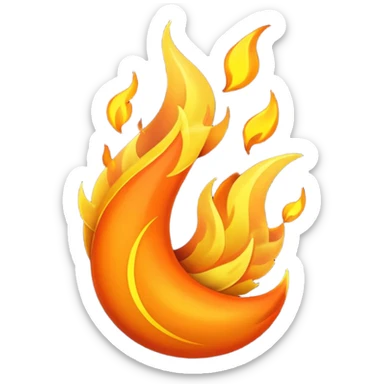 Asme fuego soplando por el viento sticker
