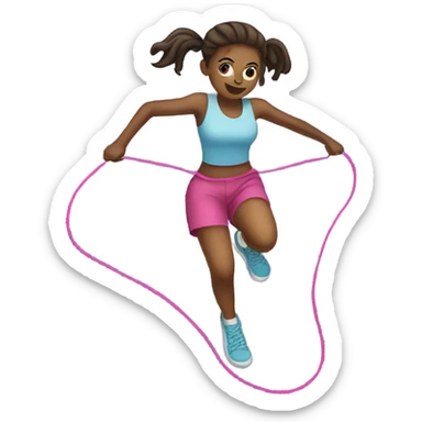Girl jump roping  sticker