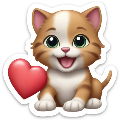 Cute baby animal (any kind) hold a heart sticker