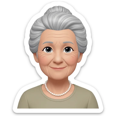 mujer de 64 años pelo gris sticker