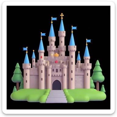 king and queen, castle background sticker