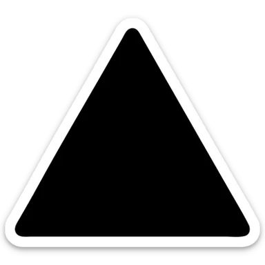 Solid filled icon style of a green triangle pointing upwards with a solid fill and transparent background. sticker