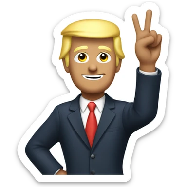 Trump making a peace sign  sticker