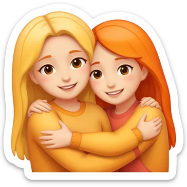 Sister hug sticker