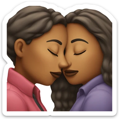 Two women smooching that look different sticker