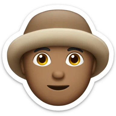 Brown winter hat sticker