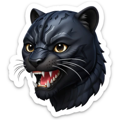 Black panther aggressive just the face sticker