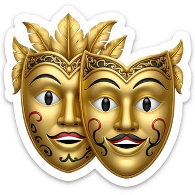 Tragedy and comedy mask sticker