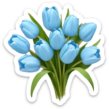 pastel blue tulip bouquet sticker
