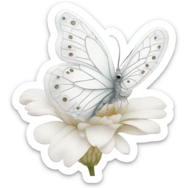 White butterfly sticker