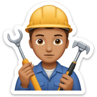 person Repairing a tool sticker