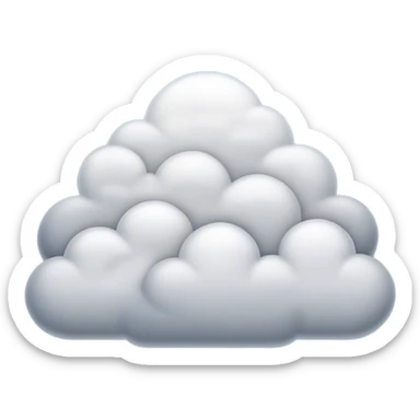 Cinematic Realistic Stratus Emoji, Low and layered, with uniform, gray clouds covering the sky in a smooth, even blanket. The clouds seem to hang gently in the atmosphere, creating a soft, diffused light below. Soft glowing outline, capturing the essence of calm, peaceful overcast skies in a serene stratus cloud! sticker