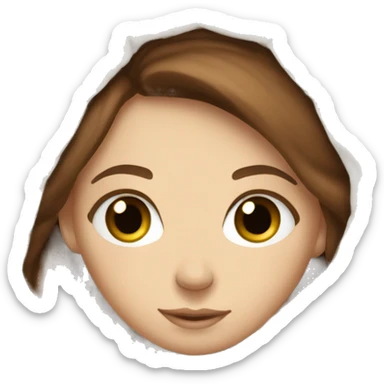 White girl with brown hair cozy with a blanket sticker