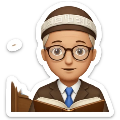 Give me 4 emojis, not an image with a bunch of emojis. Emojis about learning English for young adults that have jewish charedi teacher sticker