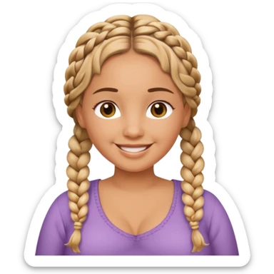 pregnant woman with braids sticker