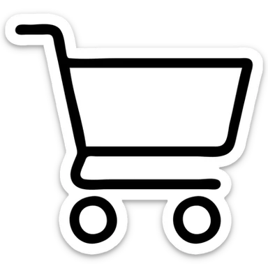 minimal shopping cart icon outlined style sticker