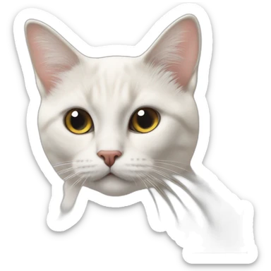 Chat siamois tache blanche vidage sticker