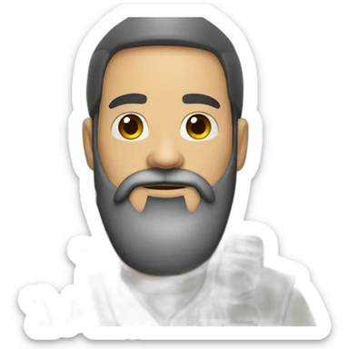 Guy, black beard with fishing sticker