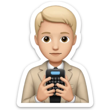 create an realistic emoji image of a phone which showing typing sticker