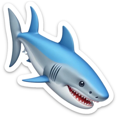 Un tiburón con zapatos azules 🦈👟 sticker