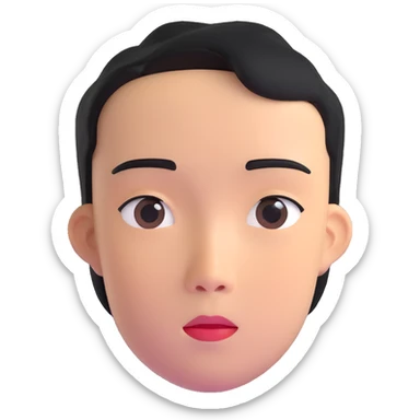 Asian descent boy face sticker