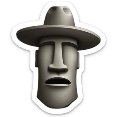 Moai de piedra con sombrero de copa sticker