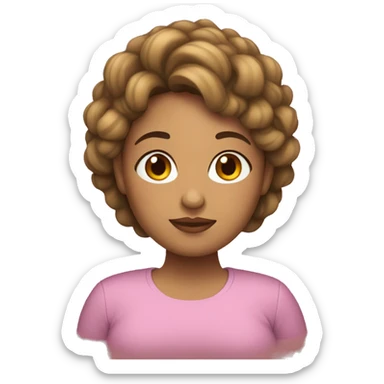 Mujer gordita con le tes pelo negro  sticker