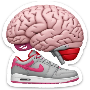 A Brain with jordans on sticker