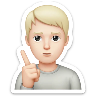 straight face middle finger  sticker