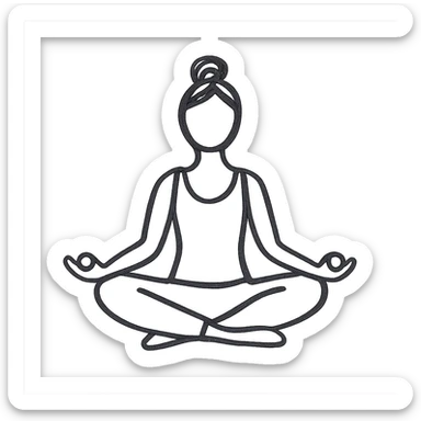 yoga woman, simple sticker
