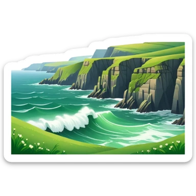 Cinematic realistic landscape of the coast of Ireland sticker