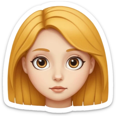 leo woman, simple and bold, round face, big eyes, minimal details sticker