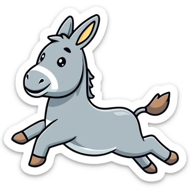donkey flying in the air sticker