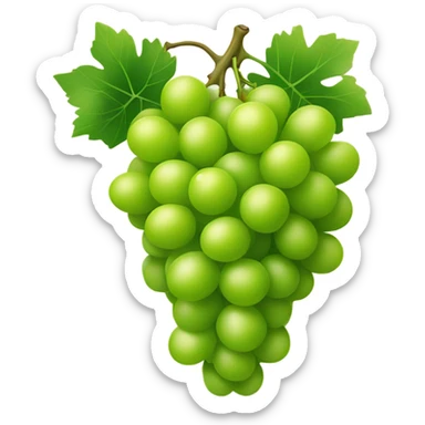 Bunch of green grapes with smiles on every grape sticker