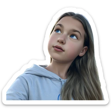 girl under blue sky sticker