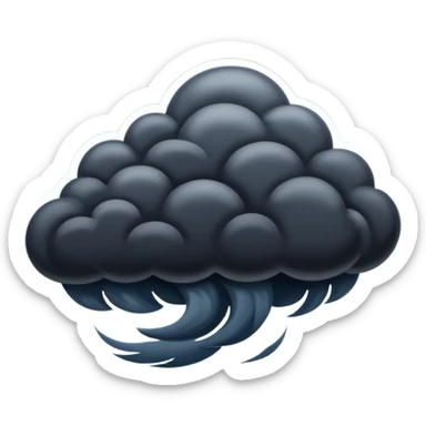 sky full of dark clouds with windy background  sticker