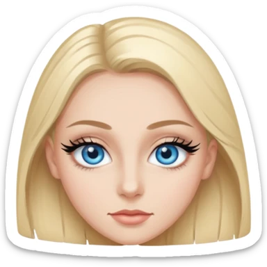 Ojo de color azul con pestañas y eyeliner sticker