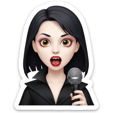 vampire singing with mic  sticker