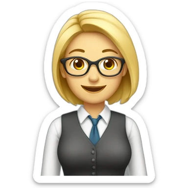 Teacher woman happy with classe sticker