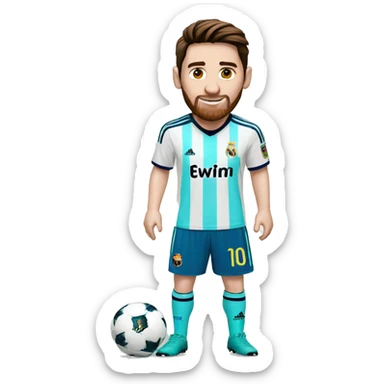 Messi with a real madrid kit sticker