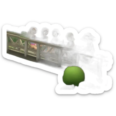 Long Bridge and girls picnic sticker