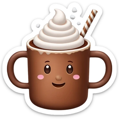 hot cocoa with marshmellows sticker