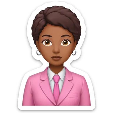 Black woman manager in pink work suit sticker