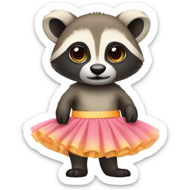 Coatimundi wearing a tutu sticker