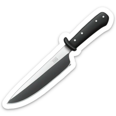 black and white long knife sticker