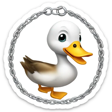 Duck with a chain sticker