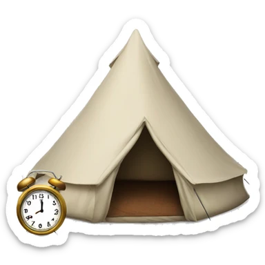 Tent with clock time 10 sticker
