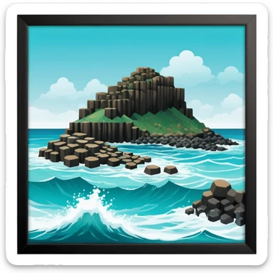 giant's causeway in northern ireland it has hexagonal rock pillars set against the ocean add more ocean sticker
