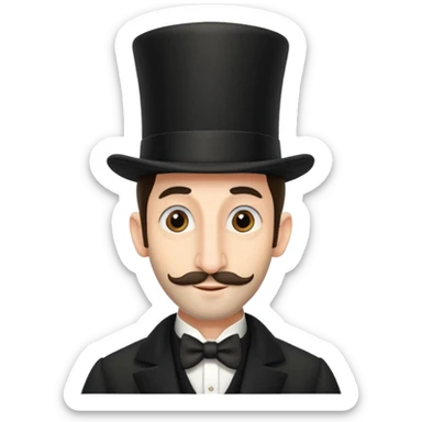 Jewish man with long nose and a top hat sticker