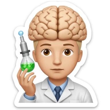 cientista estudando o cérebro sticker